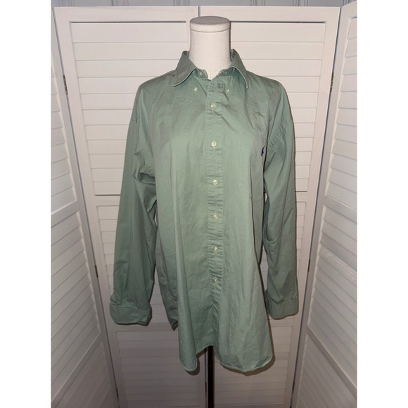 Ralph Lauren Mens Blake Classic Fit Button Down Shirt Light Green Size L - Picture 2 of 8